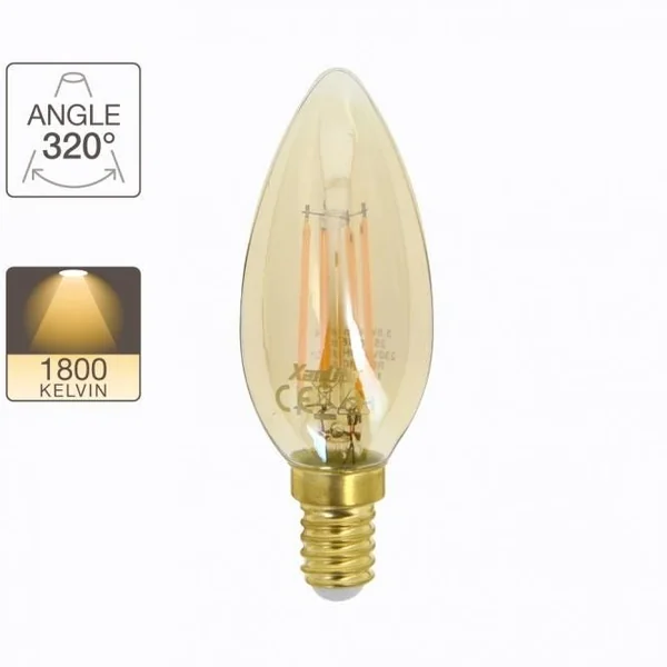 Ampoule LED flamme vintage filament E14