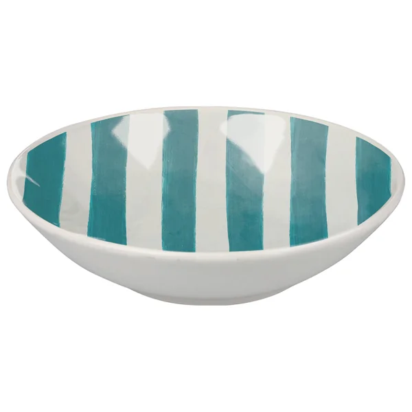 ASSIETTE A SOUPE GRES DECOREE FORME COUPE BLEU 20CM