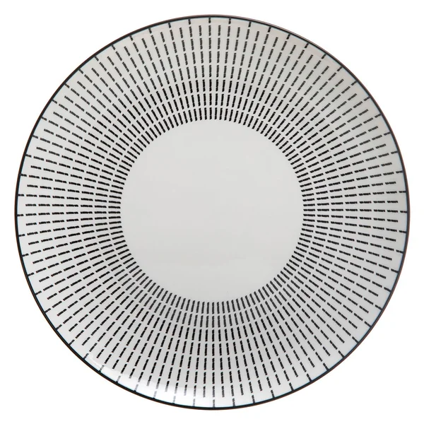 Assiette LUNIS plate en porcelaine blanche à motifs noirs D 27cm