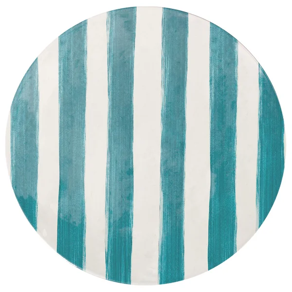 ASSIETTE PLATE GRES DECOREE FORME COUPE BLEU 26CM