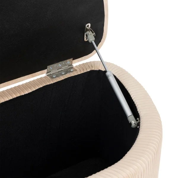 BANC COFFRE VELOURS SOLARO BEIGE D.100X40CM