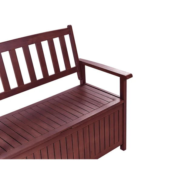 Banc de jardin SOVANA 120 cm avec rangement Acacia Rouge foncé