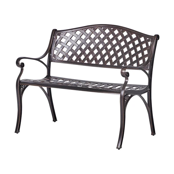 Banc de jardin STAGGIA 104 cm Métal Marron
