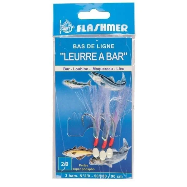 Bas de ligne leurre à bars 5 hameçons 2/0 FLASHMER