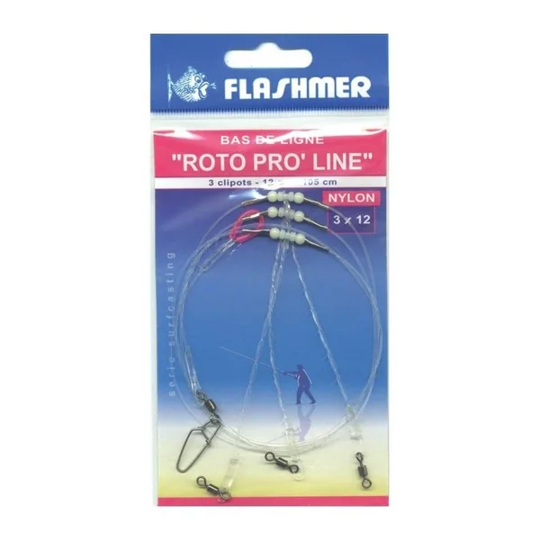 Bas de ligne Roto pro-line 3x 12cm nylon FLASHMER