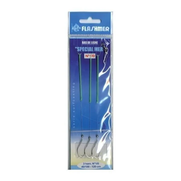 Bas de ligne spécial mer 3 hameçons 4 FLASHMER