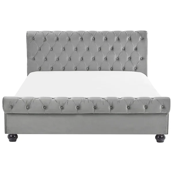 Bed Velvet AVALLON 160 x 200 cm (EU King Size) Grey