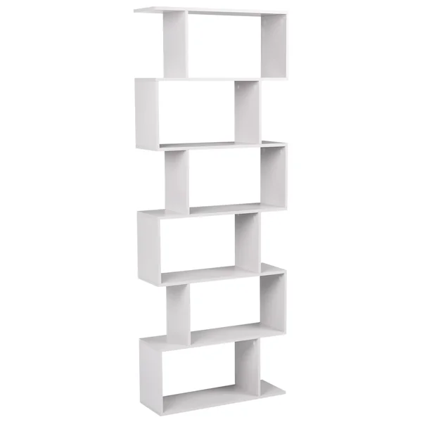 Bibliothèque 6 étagères VALDOSA 190 cm Blanc cassé