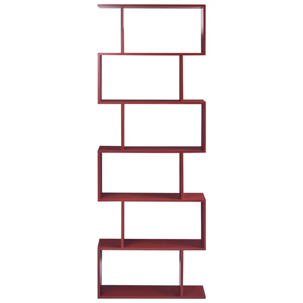 Bibliothèque 6 étagères VALDOSA 190 cm Rouge Bordeaux