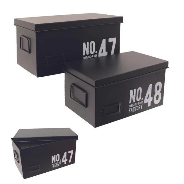 BOITE METAL FACTORY NOIR 13 X 27 X 15 CM PM