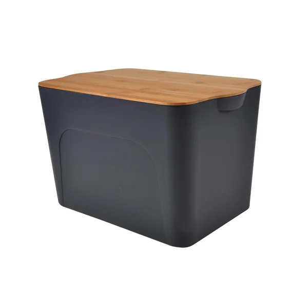 BOITE PLASTIQUE COUVERCLE BAMBOU 26L 40X27X24.5CM ANTHRACITE