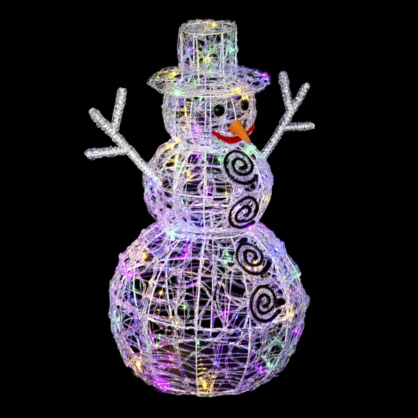 BONHOMME NEIGE EXTERIEUR 3D MULTICOLORE 100LEDS H.57CM