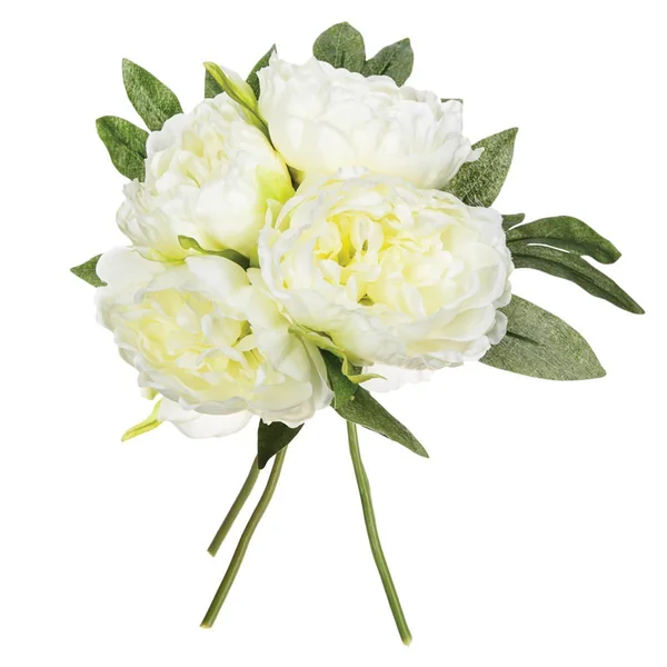 BOUQUET 4 PIVOINES BLANC H.30CM