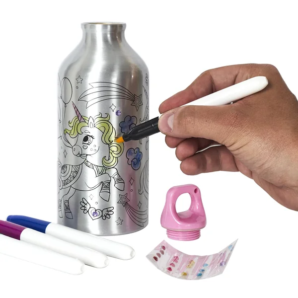 BOUTEILLE DE TRANSPORT A COLORIER LICORNE 55CL