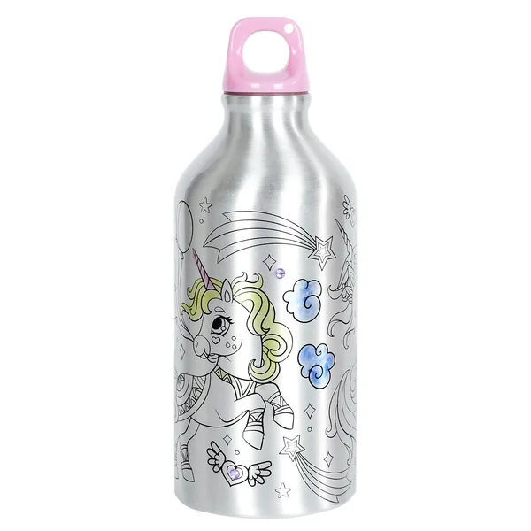BOUTEILLE DE TRANSPORT A COLORIER LICORNE 55CL