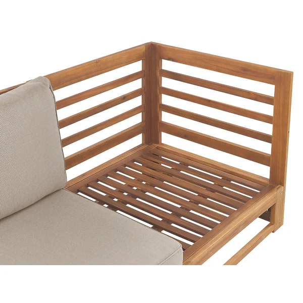 Canapé de jardin 2 places TRANI Bois d'acacia certifié Marron clair