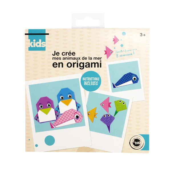 CARNET ORIGAMI 15.2 X 15.2 CM LES ANIMAUX DE MER X 16F