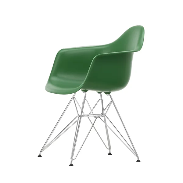 Chaise EAMES PLASTIC ARMCHAIR DAR pieds Tour Eiffel Vert émeraude RE VITRA