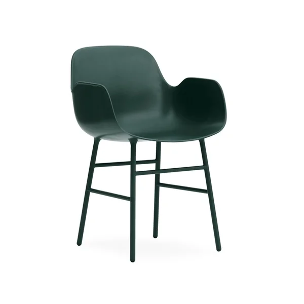 Chaise FORM ARMCHAIR piètement acier Vert NORMANN COPENHAGEN