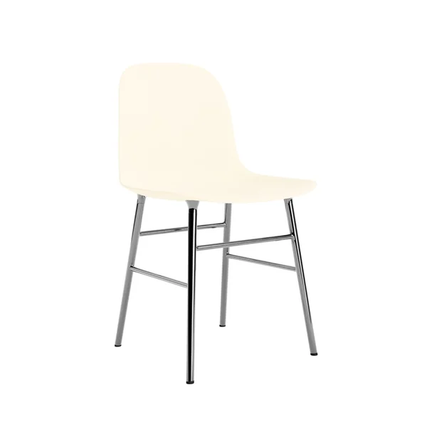 Chaise FORM CHAIR piètement chrome Crème NORMANN COPENHAGEN