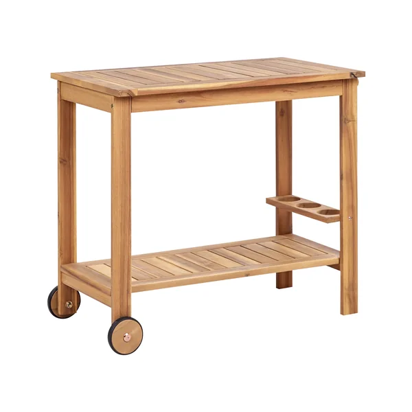 Chariot à boissons de jardin SASSARI II Bois d'acacia certifié Marron clair