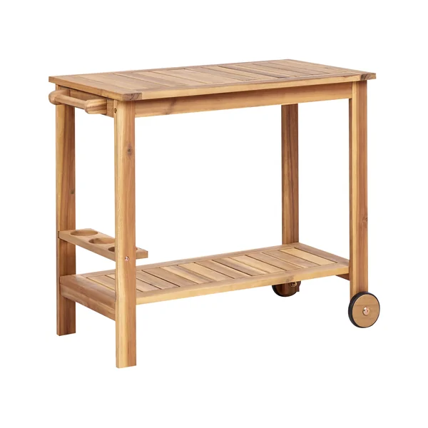 Chariot à boissons de jardin SASSARI II Bois d'acacia certifié Marron clair
