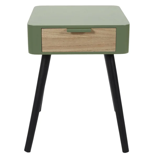 CHEVET 1 TIROIR EN BOIS VERT KAKI