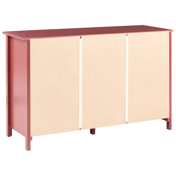 Commode à 6 tiroirs BARCALDINE Bois de pin Rouge Bordeaux