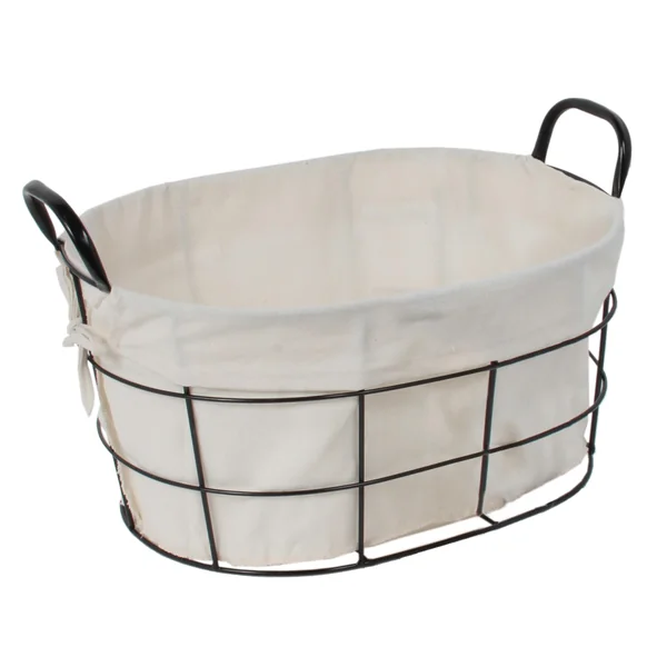 CORBEILLE FILAIRE OVALE AVEC DOUBLURE 40 X 30 X 20 CM GM
