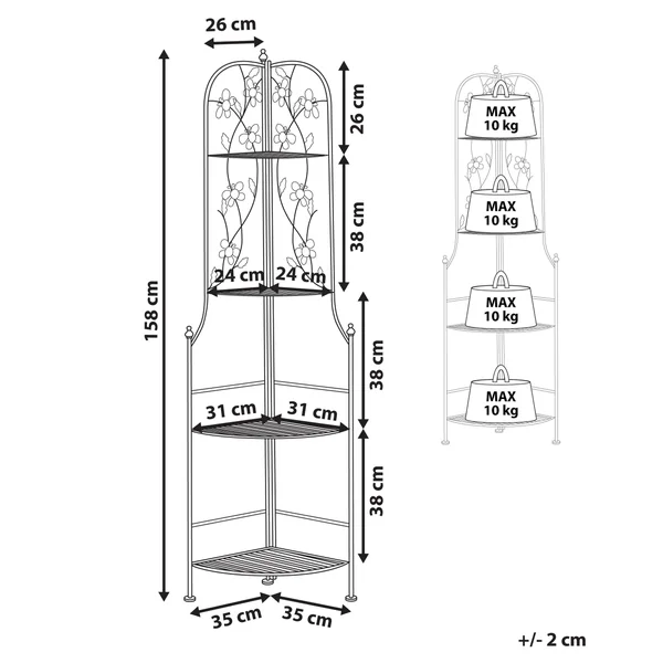 Corner Shelving Unit BIELLA Metal 35 cm 35 cm White