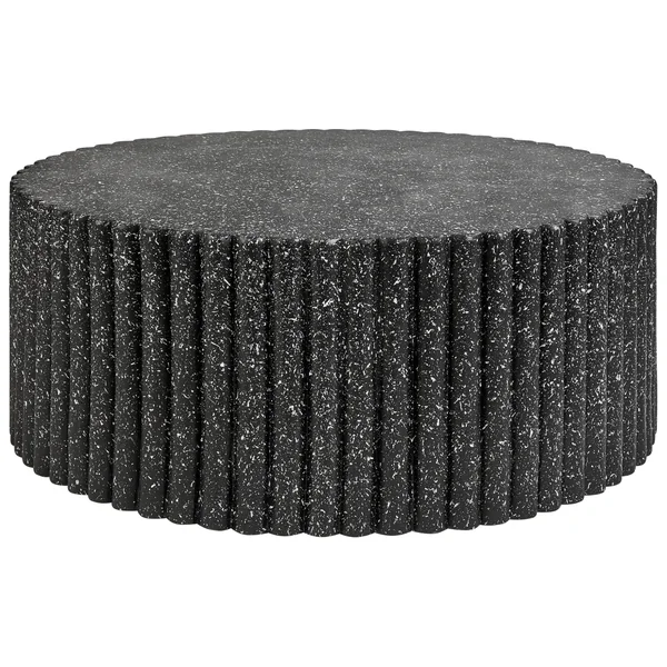 Couchtisch POZZA II 106 cm 106 cm Terrazzo Optik Terrazzo Schwarz