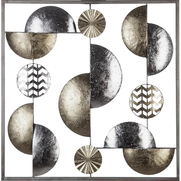 DECO MURALE METAL OR ET ARGENT 50X50CM