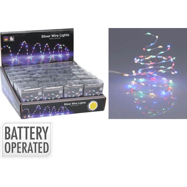 ECLAIRAGE ARGENT 132 LED MULTICOLORE PILES