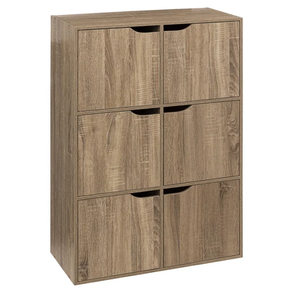 ETAGERE 6 CASES MIX N DOOR NATUREL