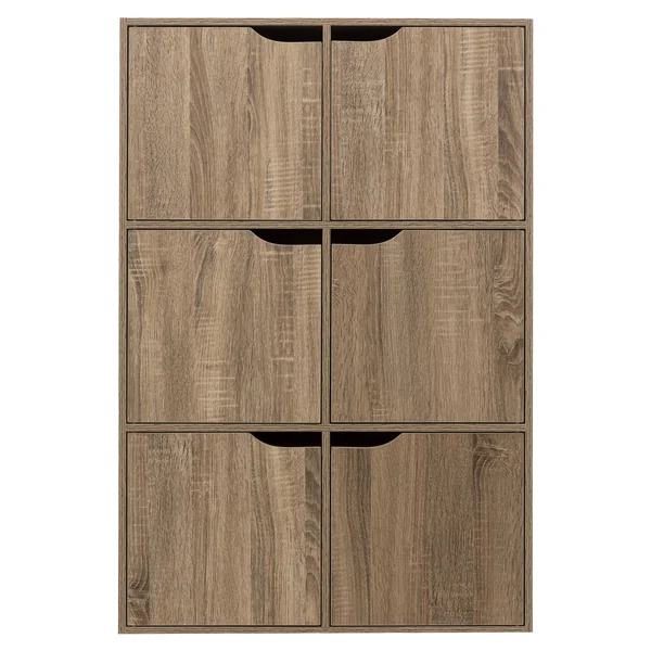 ETAGERE 6 CASES MIX N DOOR NATUREL