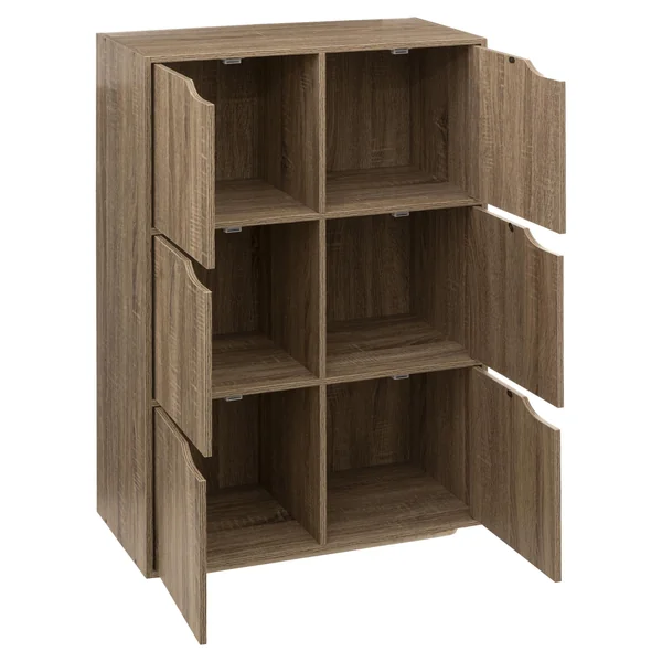 ETAGERE 6 CASES MIX N DOOR NATUREL