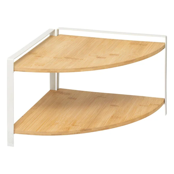 ETAGERE D ANGLE 2 NIVEAUX ORDERA BAMBOU METAL BEIGE