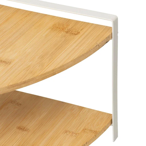 ETAGERE D ANGLE 2 NIVEAUX ORDERA BAMBOU METAL BEIGE
