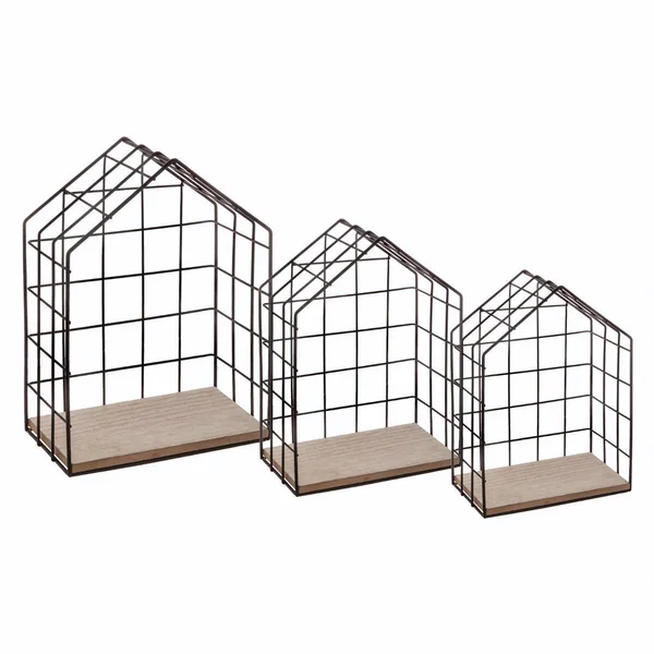 ETAGERE MURALE METAL MAISON NOIR X3 PIECES
