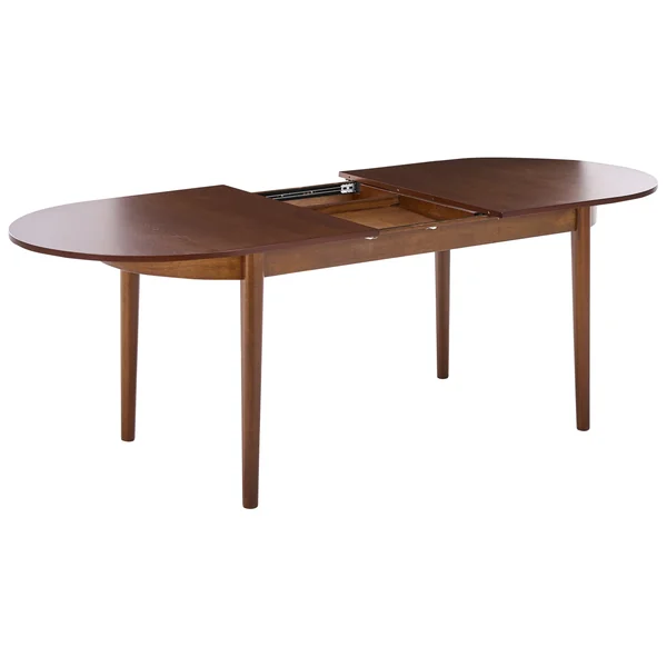Extending Dining Table LARTO Dark Ash Wood 180/220 cm 90 cm