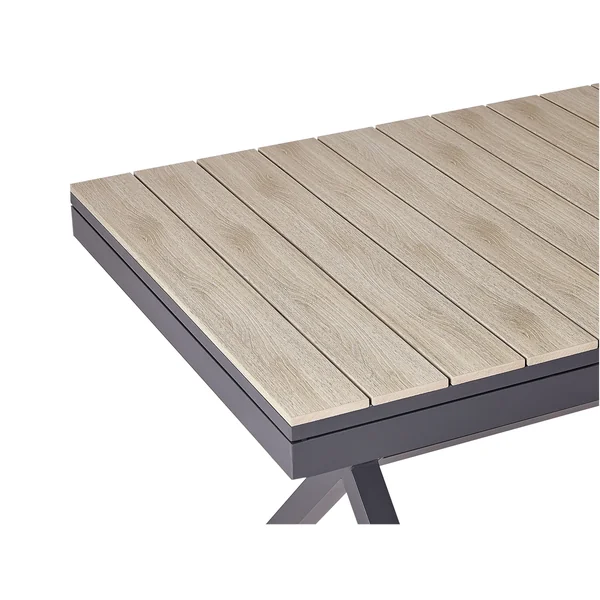 Extending Garden Dining Table FANES 184/242 cm 90 cm Metal Graphite Grey
