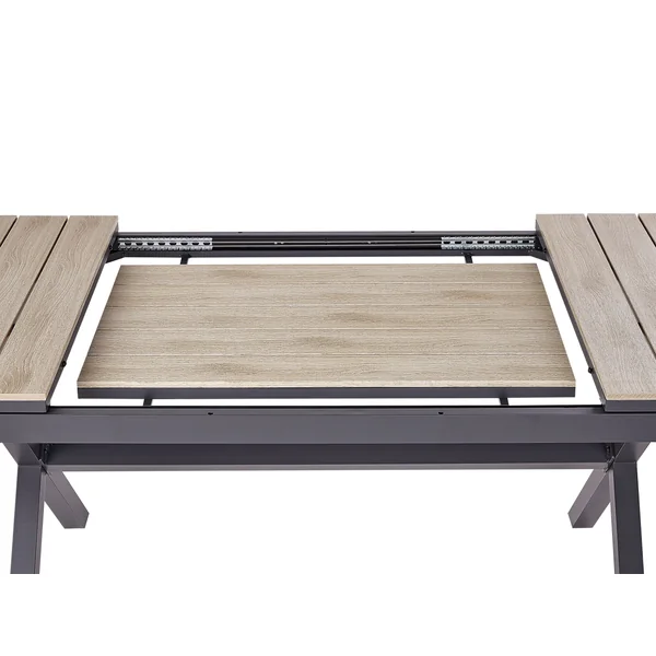 Extending Garden Dining Table FANES 184/242 cm 90 cm Metal Graphite Grey