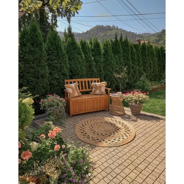 Garden Bench SOVANA 120 cm with Storage Acacia Wood Brown