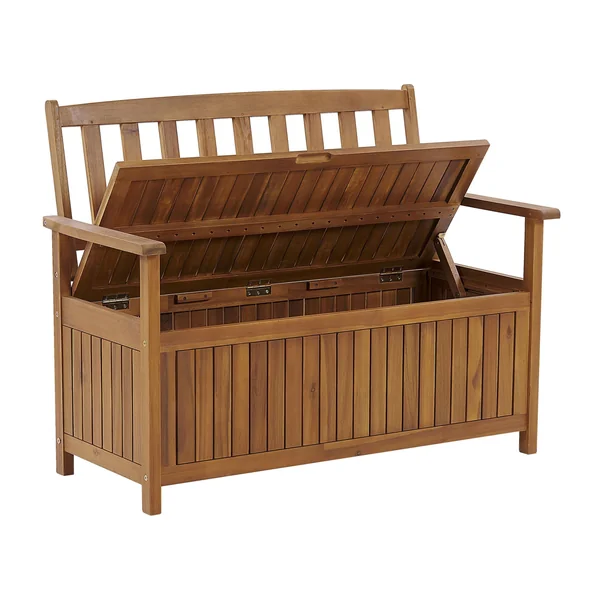 Garden Bench SOVANA 120 cm with Storage Acacia Wood Brown