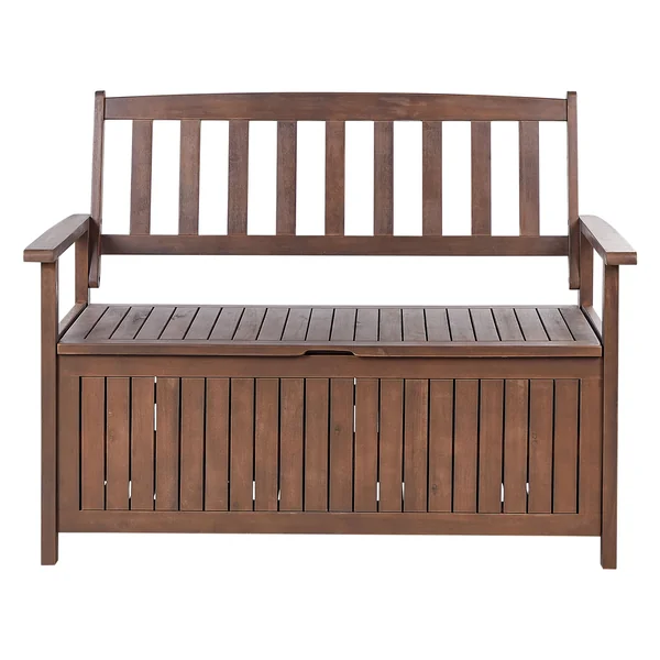 Garden Bench SOVANA 120 cm with Storage Acacia Wood Dark Brown