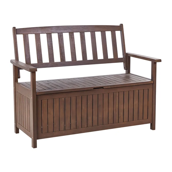 Garden Bench SOVANA 120 cm with Storage Acacia Wood Dark Brown