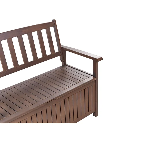 Garden Bench SOVANA 120 cm with Storage Acacia Wood Dark Brown