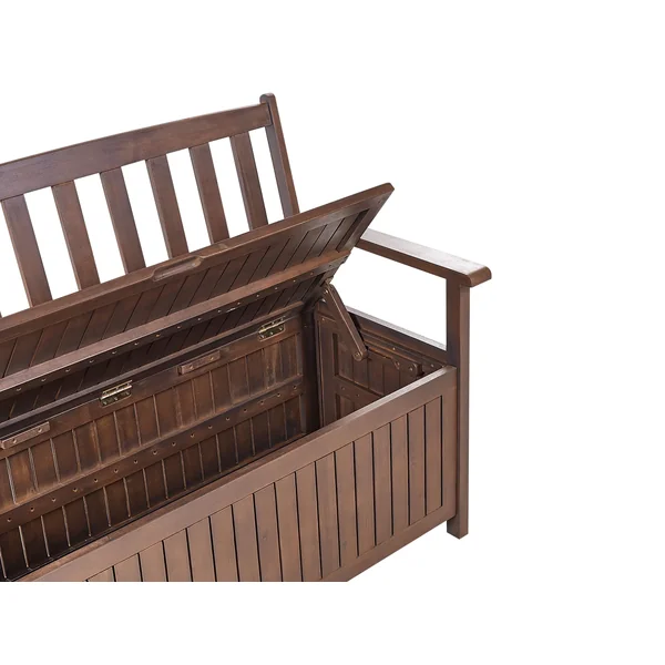 Garden Bench SOVANA 120 cm with Storage Acacia Wood Dark Brown