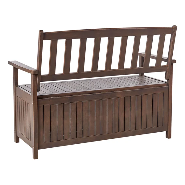 Garden Bench SOVANA 120 cm with Storage Acacia Wood Dark Brown