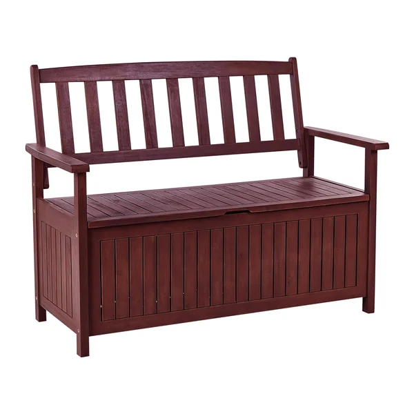 Garden Bench SOVANA 120 cm with Storage Acacia Wood Dark Red